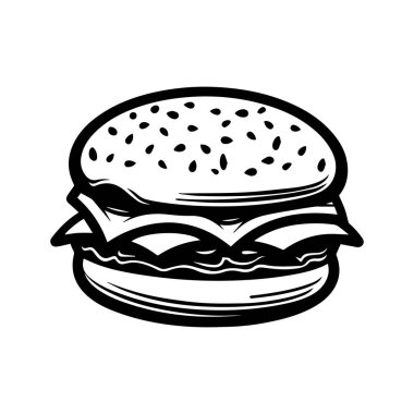 Hamburger Gıda beyaz arkaplan vektör tasarımı.