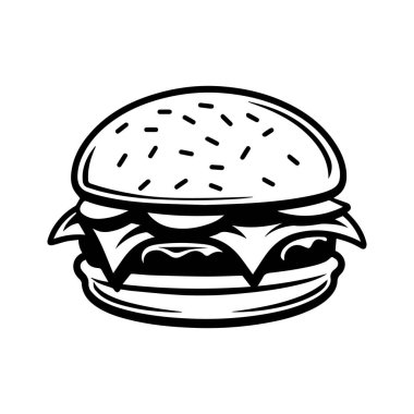 Hamburger Gıda beyaz arkaplan vektör tasarımı.