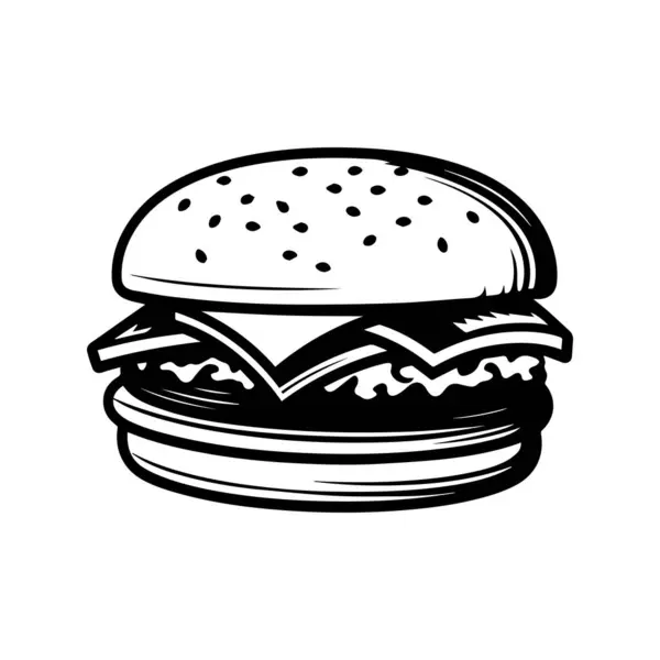 Hamburger Gıda Beyaz Arkaplan Vektör Tasarımı Telifsiz Stok Vektörler