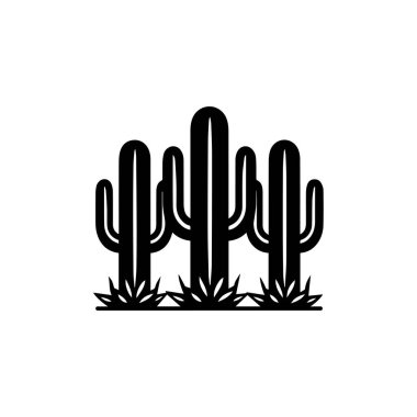 Kaktüs ağacı koleksiyonu flora tasarım vektör sanatı.