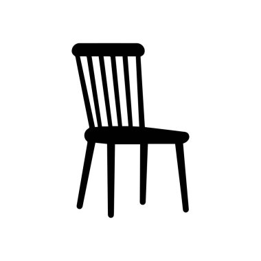 Sandalye ikonu. Vektör çizimi. Beyaz arkaplanda izole.