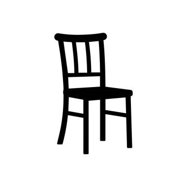 Sandalye ikonu. Vektör çizimi. Beyaz arkaplanda izole.