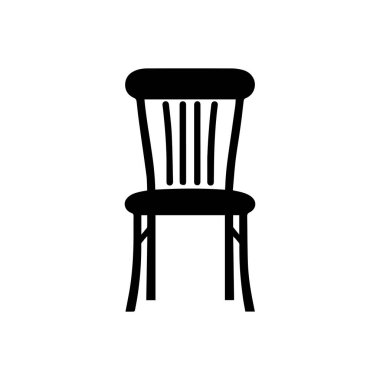 Sandalye ikonu. Vektör çizimi. Beyaz arkaplanda izole.