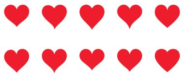 Beyaz bir arka planda aşk seti. Düz biçimli vektör illüstrasyonu.