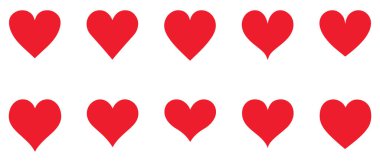 Beyaz bir arka planda aşk seti. Düz biçimli vektör illüstrasyonu.