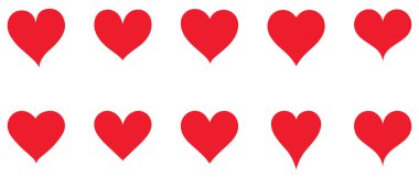 Beyaz bir arka planda aşk seti. Düz biçimli vektör illüstrasyonu.