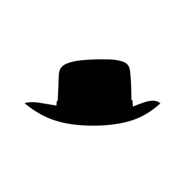 Kovboy şapkalı ikon adam. siyah vektör eski koleksiyon tasarımı.