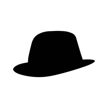 Kovboy şapkalı ikon adam. siyah vektör eski koleksiyon tasarımı.