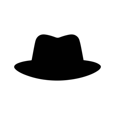 Kovboy şapkalı ikon adam. siyah vektör eski koleksiyon tasarımı.