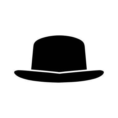 Kovboy şapkalı ikon adam. siyah vektör eski koleksiyon tasarımı.