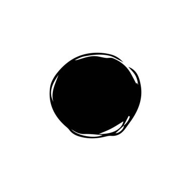 Çember şeklinde fırçala Siyah renk tasarımı.