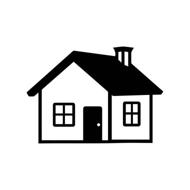 Beyaz Arkaplan 'da izole edilmiş siyah ikon ev. Vektör İllüstrasyon Tasarımı.