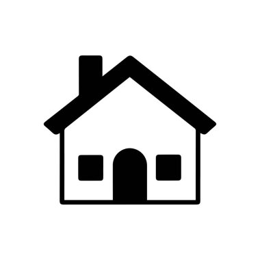 Beyaz Arkaplan 'da izole edilmiş siyah ikon ev. Vektör İllüstrasyon Tasarımı.