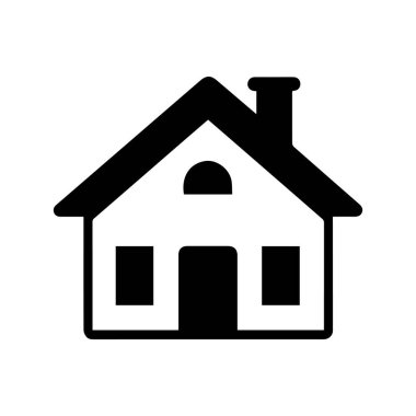 Beyaz Arkaplan 'da izole edilmiş siyah ikon ev. Vektör İllüstrasyon Tasarımı.