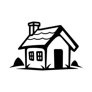 Beyaz Arkaplan 'da izole edilmiş siyah ikon ev. Vektör İllüstrasyon Tasarımı.