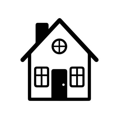 Beyaz Arkaplan 'da izole edilmiş siyah ikon ev. Vektör İllüstrasyon Tasarımı.