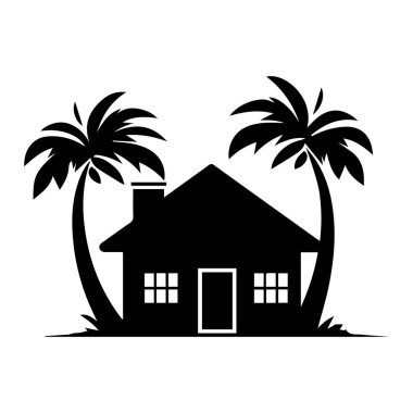 Beyaz Arkaplan 'da izole edilmiş siyah ikon ev. Vektör İllüstrasyon Tasarımı.