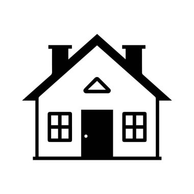 Beyaz Arkaplan 'da izole edilmiş siyah ikon ev. Vektör İllüstrasyon Tasarımı.