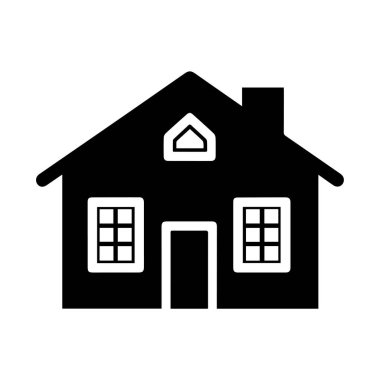 Beyaz Arkaplan 'da izole edilmiş siyah ikon ev. Vektör İllüstrasyon Tasarımı.