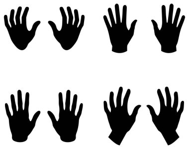 Hand icon, vector illustration flat design style isolated on white. clipart