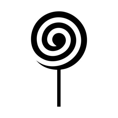 Lolipop Şeker Simgesi Vektörü. Beyaz arkaplan tasarımı.