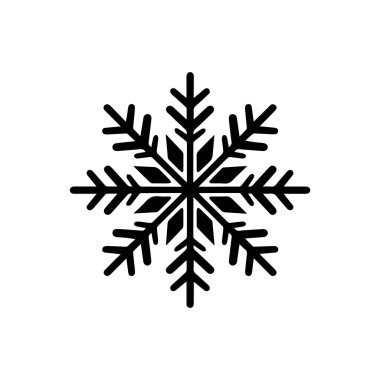 Beyaz arka planda kar ikonu. Düz biçimli vektör illüstrasyonu.