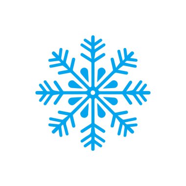 Beyaz arka planda kar ikonu. Düz biçimli vektör illüstrasyonu.