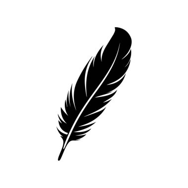 Tüylü ikon. Beyaz arka planda siyah bir kuş silueti.