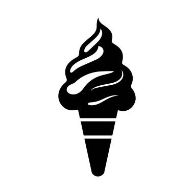 Dondurma simgesi soğuk yiyecek beyaz arkaplanda izole edilmiş vektör.