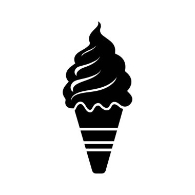 Dondurma simgesi soğuk yiyecek beyaz arkaplanda izole edilmiş vektör.