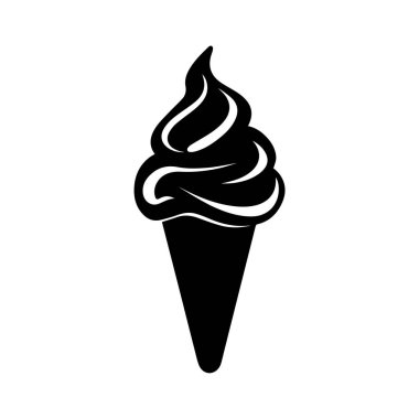 Dondurma simgesi soğuk yiyecek beyaz arkaplanda izole edilmiş vektör.