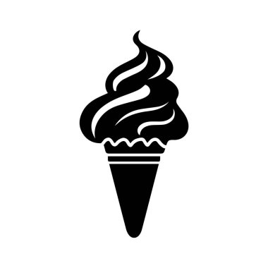 Dondurma simgesi soğuk yiyecek beyaz arkaplanda izole edilmiş vektör.