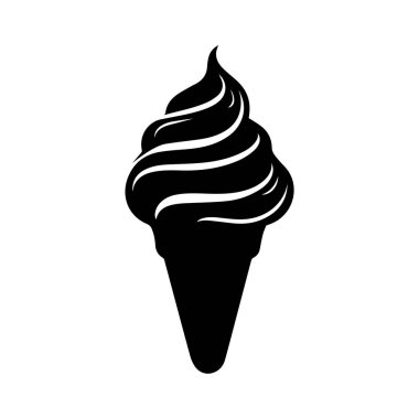 Dondurma simgesi soğuk yiyecek beyaz arkaplanda izole edilmiş vektör.