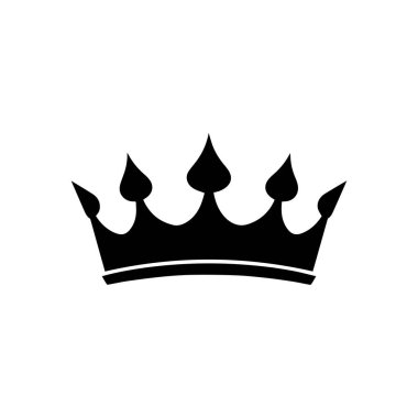 Crown simgesi. Düz renk dizaynı. Vektör illüstrasyonu beyaz arkaplanda izole edildi.