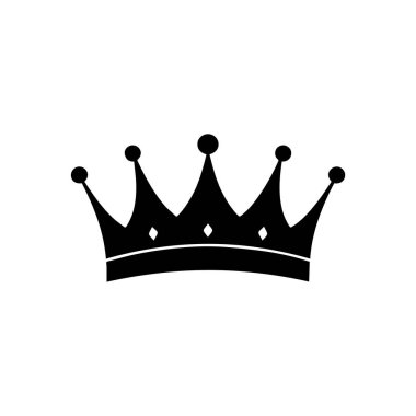 Crown simgesi. Düz renk dizaynı. Vektör illüstrasyonu beyaz arkaplanda izole edildi.