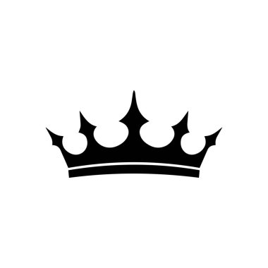 Crown simgesi. Düz renk dizaynı. Vektör illüstrasyonu beyaz arkaplanda izole edildi.