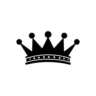 Crown simgesi. Düz renk dizaynı. Vektör illüstrasyonu beyaz arkaplanda izole edildi.