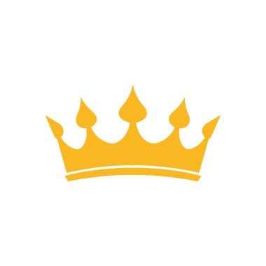Crown simgesi. Düz renk dizaynı. Vektör illüstrasyonu beyaz arkaplanda izole edildi.