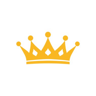 Crown simgesi. Düz renk dizaynı. Vektör illüstrasyonu beyaz arkaplanda izole edildi.