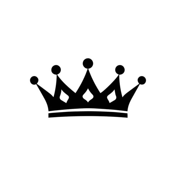 Crown Simgesi Düz Renk Dizaynı Vektör Illüstrasyonu Beyaz Arkaplanda Izole Vektör Grafikler
