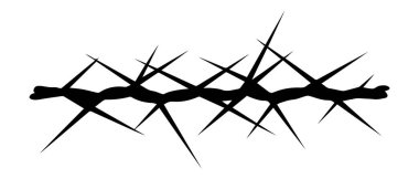 Dikenli siyah vektör kampı tehlike tasarımını korur.