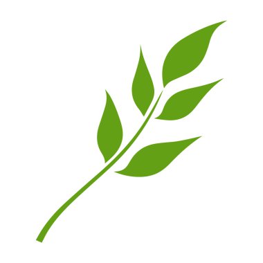 Yeşil Yaprak simgesi şekli taze düz vektör tasarımı.