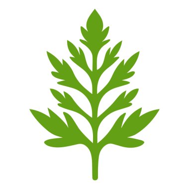 Yeşil Yaprak simgesi şekli taze düz vektör tasarımı.