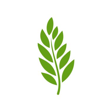 Yeşil Yaprak simgesi şekli taze düz vektör tasarımı.