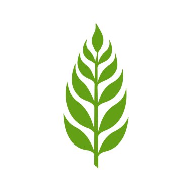 Yeşil Yaprak simgesi şekli taze düz vektör tasarımı.