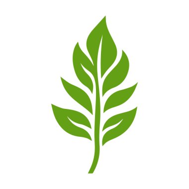 Yeşil Yaprak simgesi şekli taze düz vektör tasarımı.