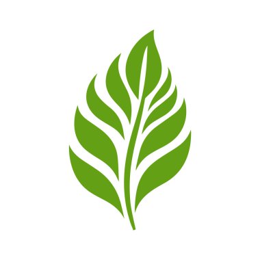 Yeşil Yaprak simgesi şekli taze düz vektör tasarımı.