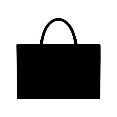 Alışveriş çantası siyah simge kutusu vektör tasarımı.