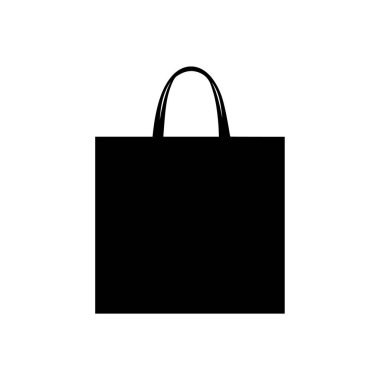 Alışveriş çantası siyah simge kutusu vektör tasarımı.