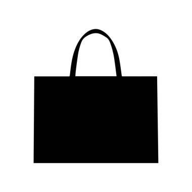 Alışveriş çantası siyah simge kutusu vektör tasarımı.